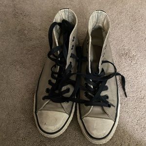 John Varvatos/ Converse - Leather (grey/black) high tops.